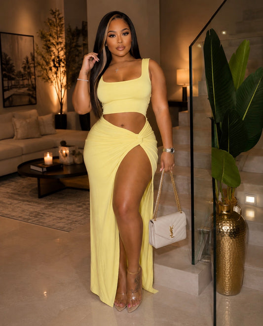Yellow Twist Midi