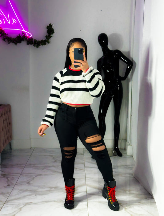 Stripe me Sweater Top