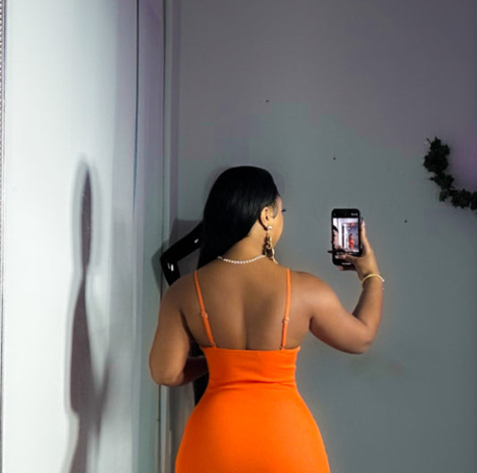 Tangela orange dress