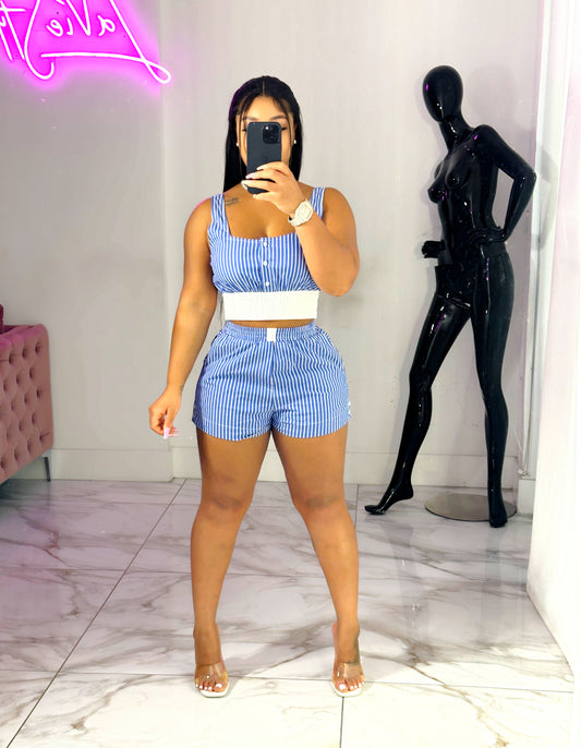 Cita stripe short set