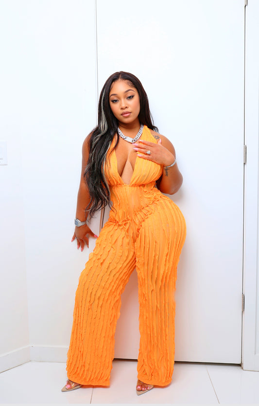 Sarayna Orange Jumpsuit