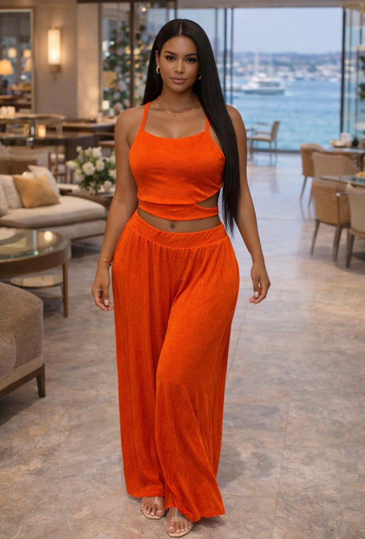 Niesha orange pants set