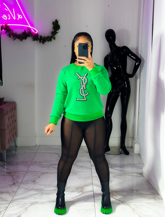 Stylz Y Sweater Green