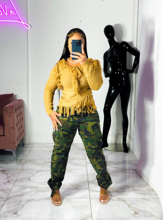 Mocha Shred Sweater Top