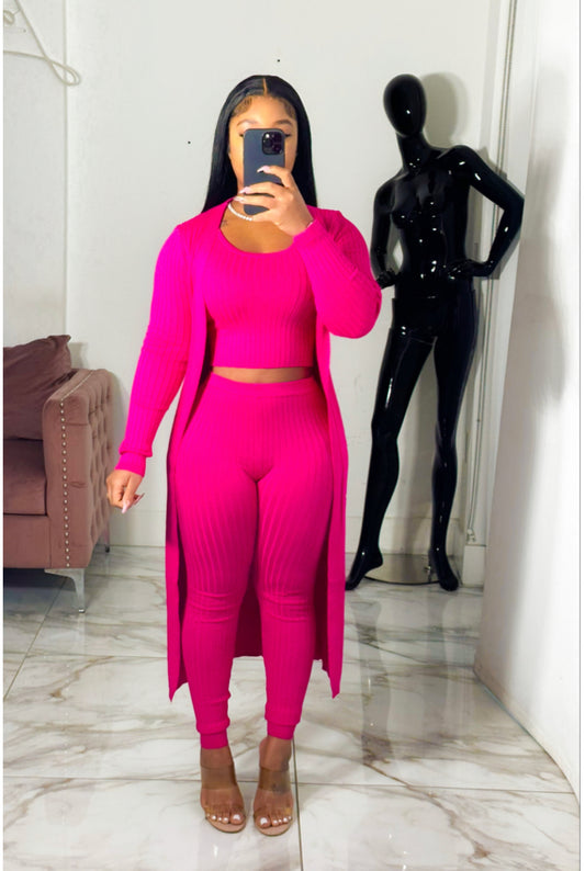 Pinky 3pc Cardigan set