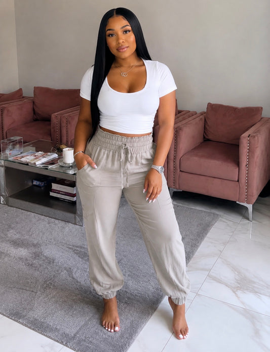 Nude chic joggers