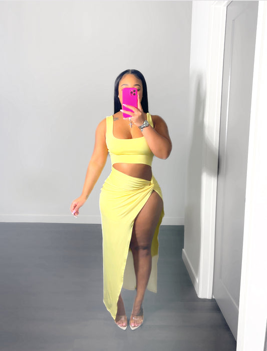 Yellow Twist Midi
