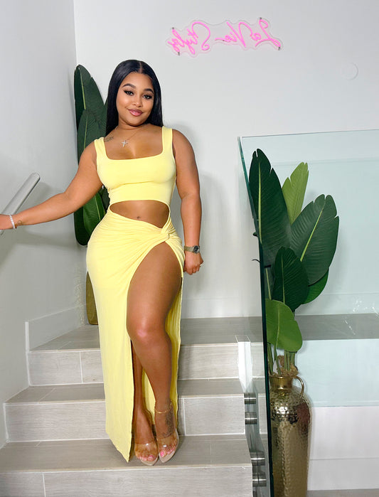 Yellow Twist Midi