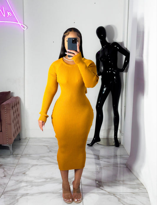 Mustard Knit Dress