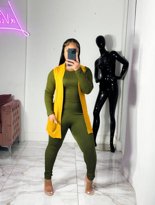 Mustard shortsleeve Cardi