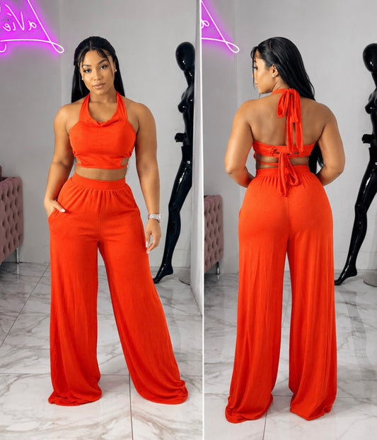 Niesha orange pants set
