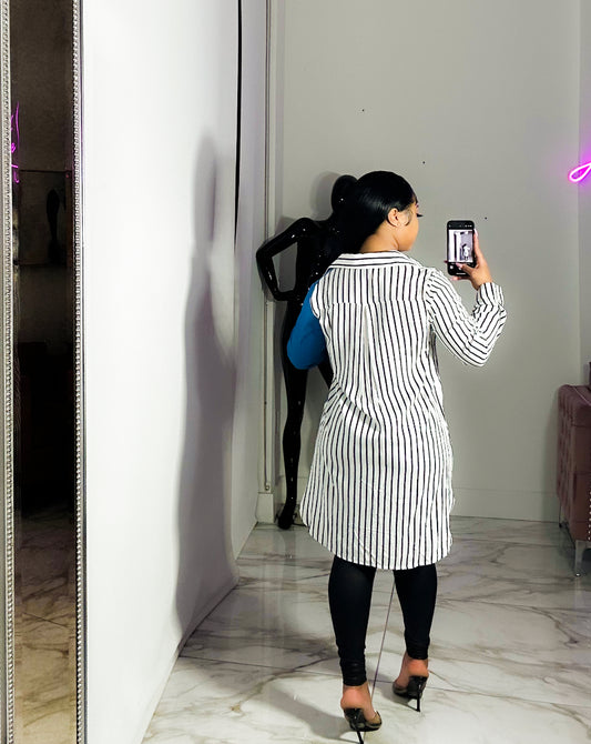 Denim stripe button down