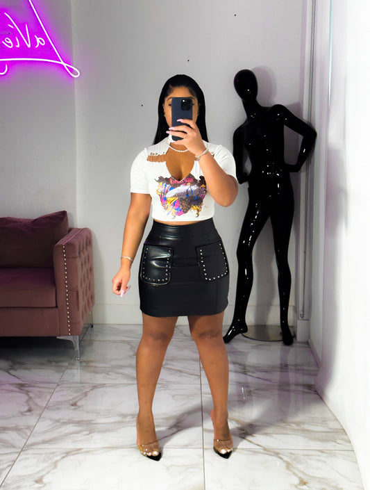 Black leather Rock skirt