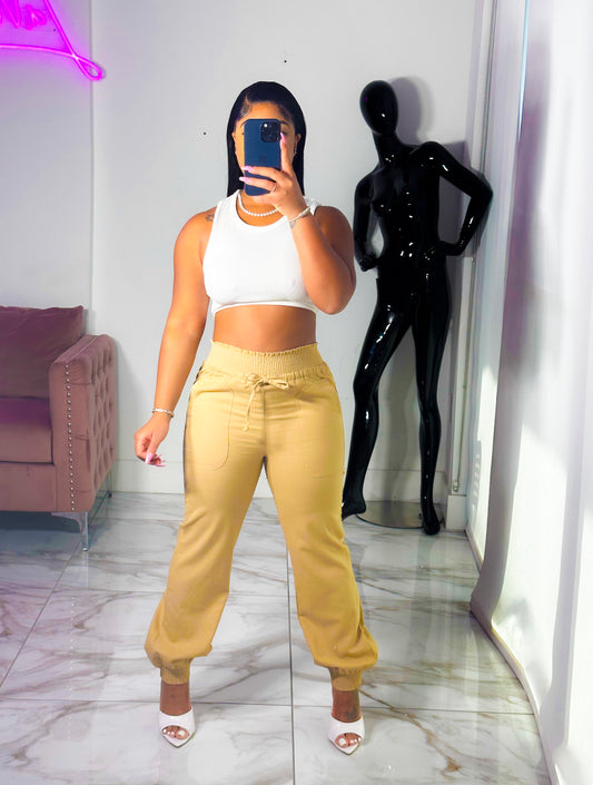 Khaki jog bottoms
