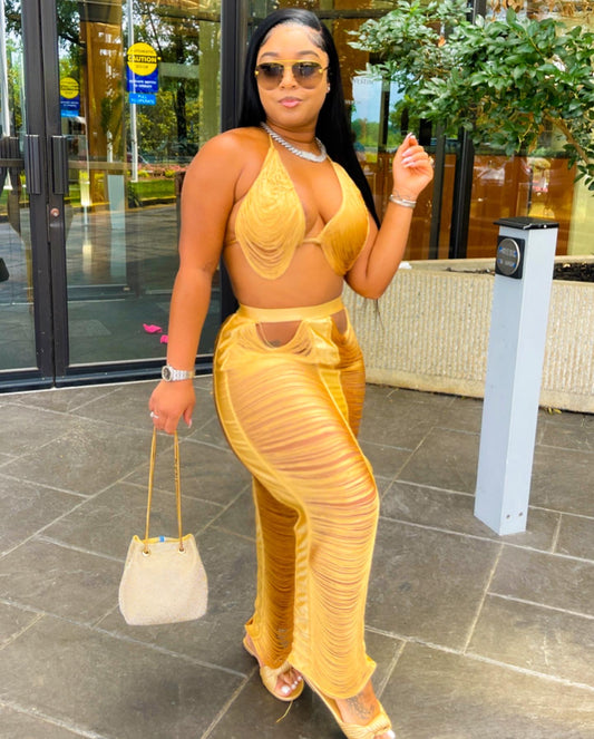Gold luxe swim 2pc