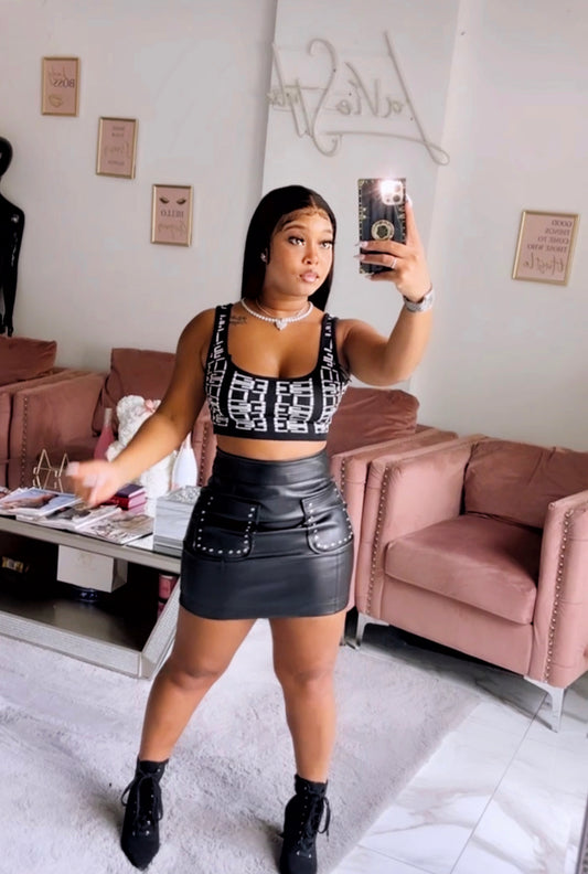 Black leather Rock skirt