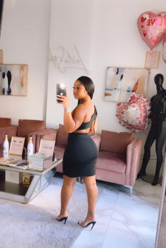 Black side Lux Dress