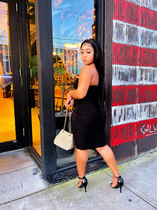 Classy Black tube Scrunch