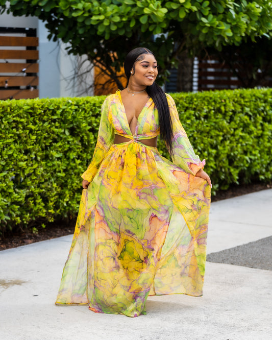 Lexii Stylz Dress ( Yellow)