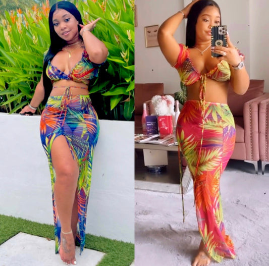 Tropical lavish Skirt set