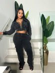 Nikki 2pc pants set (black)