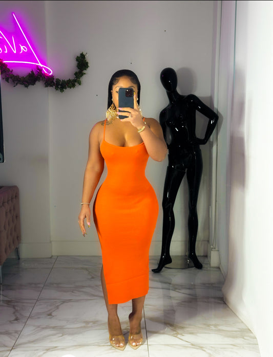 Tangela orange dress