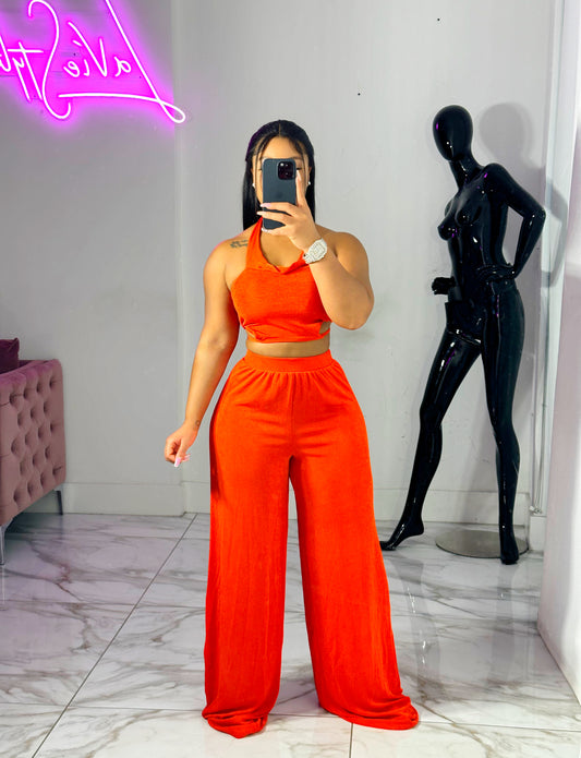 Niesha orange pants set