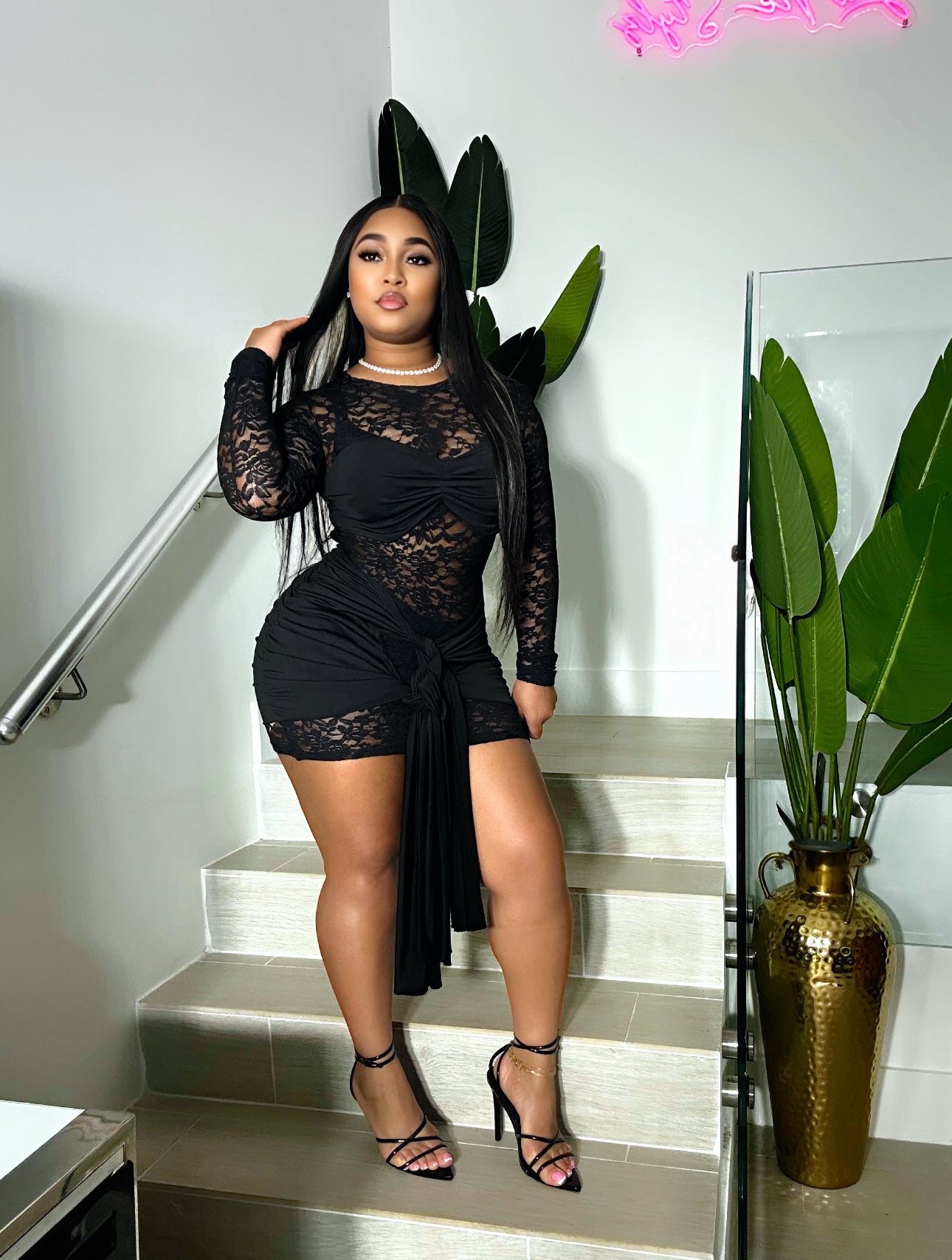Rayjah Lace Dress (Black)