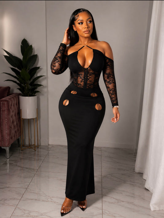 Brielle Black lace dress