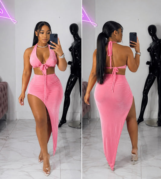 Pinky lavish Skirt set