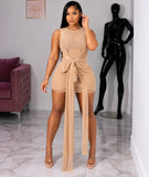 Nude bae wrap Dress