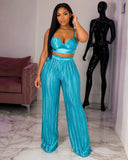 Ocean Blue satin Set