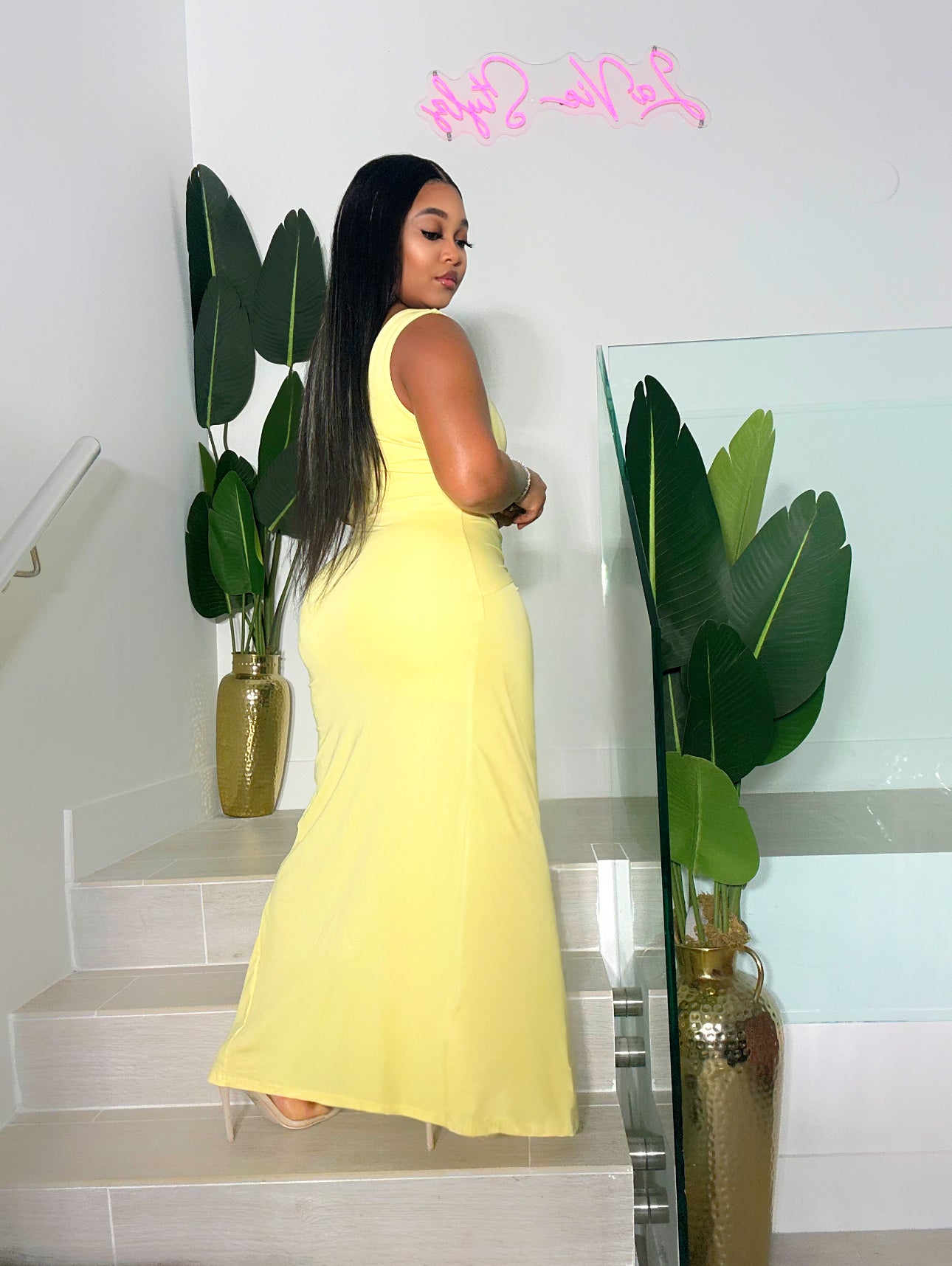 Yellow Twist Midi