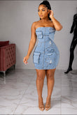 Sasha denim Tube dress
