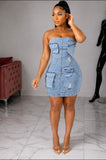 Sasha denim Tube dress